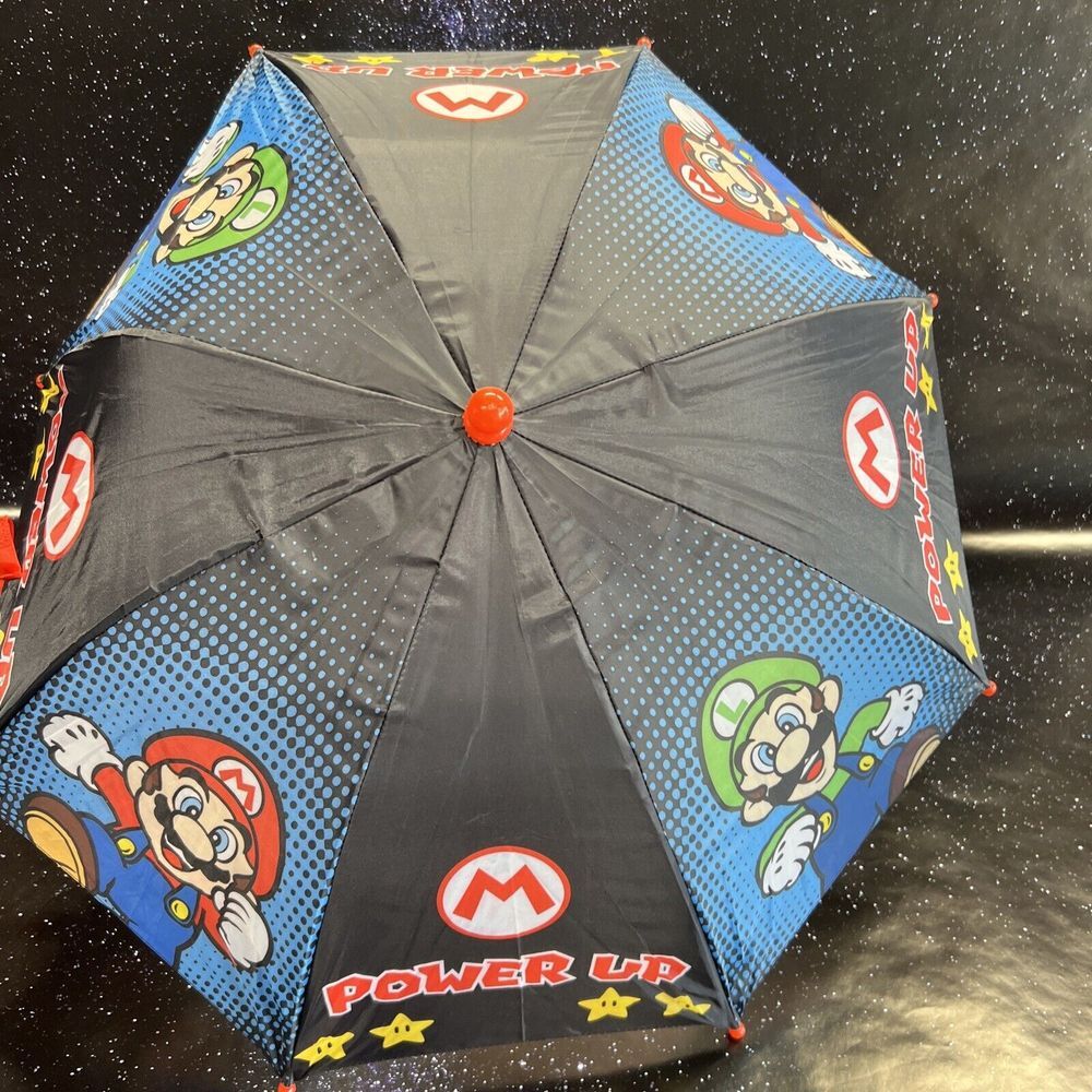 Nintendo Super Mario Kids Umbrella Small Multicolored For‎ Younger Kids